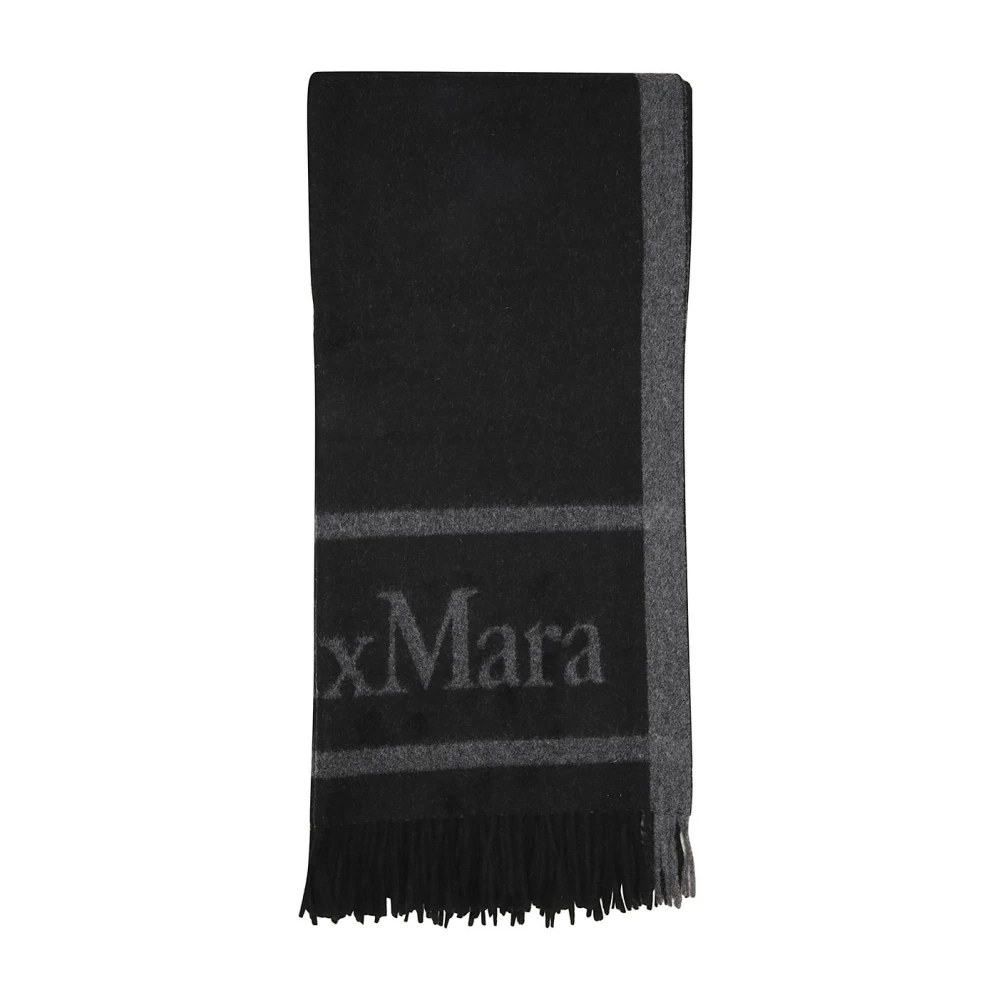 Max Mara Stijlvolle Vanilla Cape Wrap Poncho Black Dames