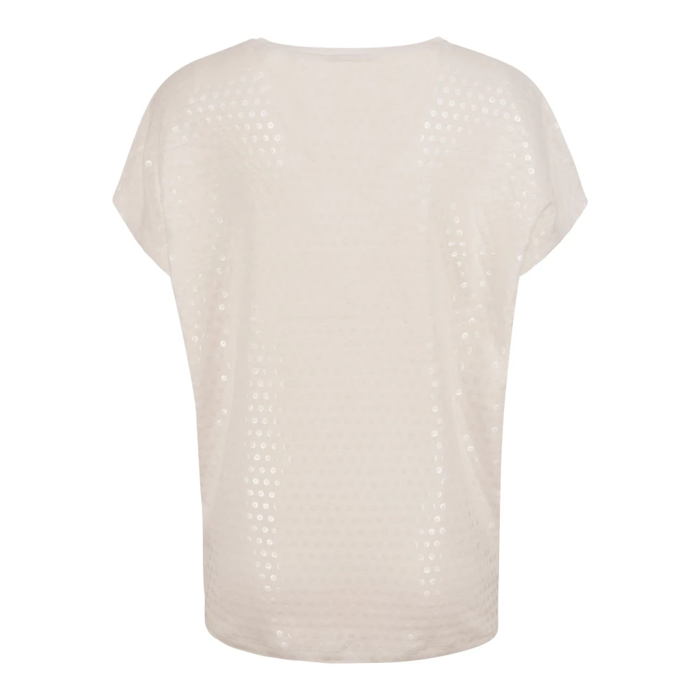 Kangra Witte T-shirts en Polos met Pailletten Print White Dames