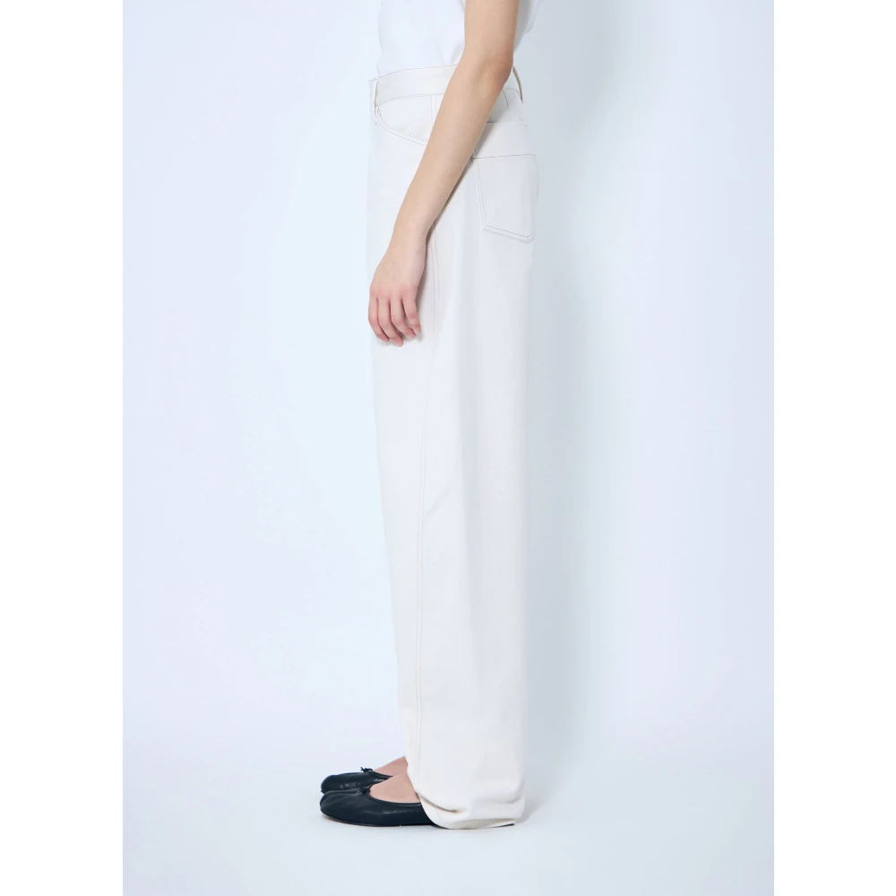Lemaire Gedraaide Straight-Leg Broek Beige Dames