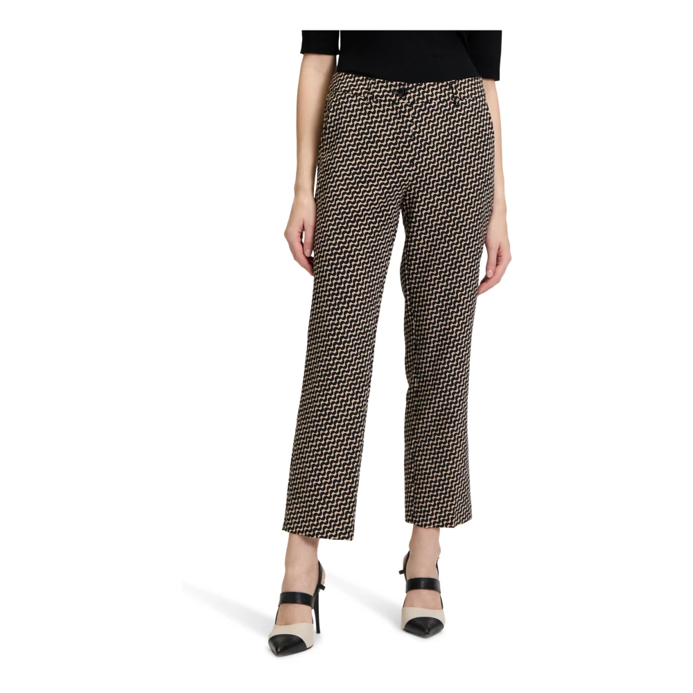 Betty Barclay Grafische Print Relaxed Fit Businessbroek Black Dames