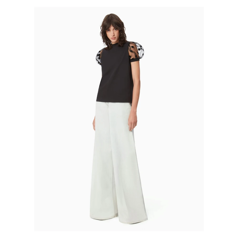 Nina Ricci Faded Blue Denim Flare Jeans Blue Dames