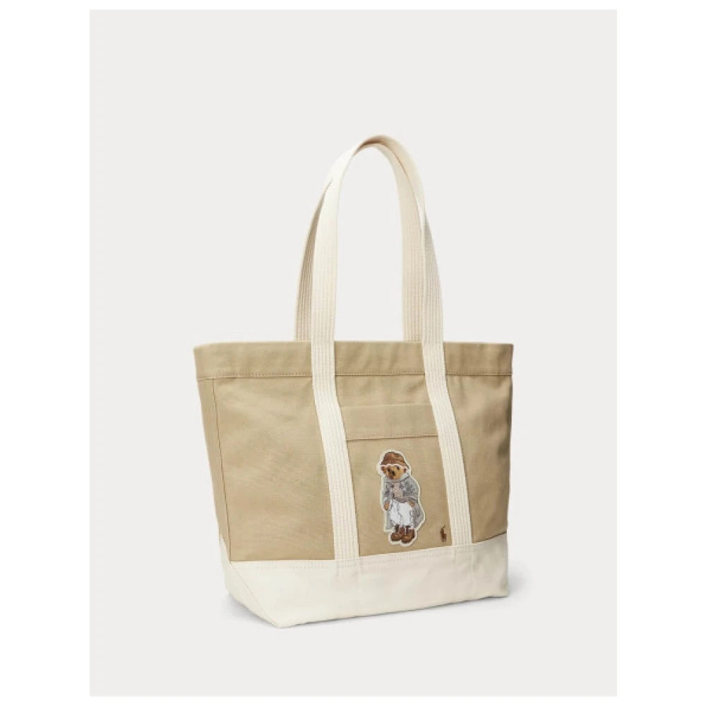 Polo Ralph Lauren Bear and Polo Canvas Tote Bag Beige Dames