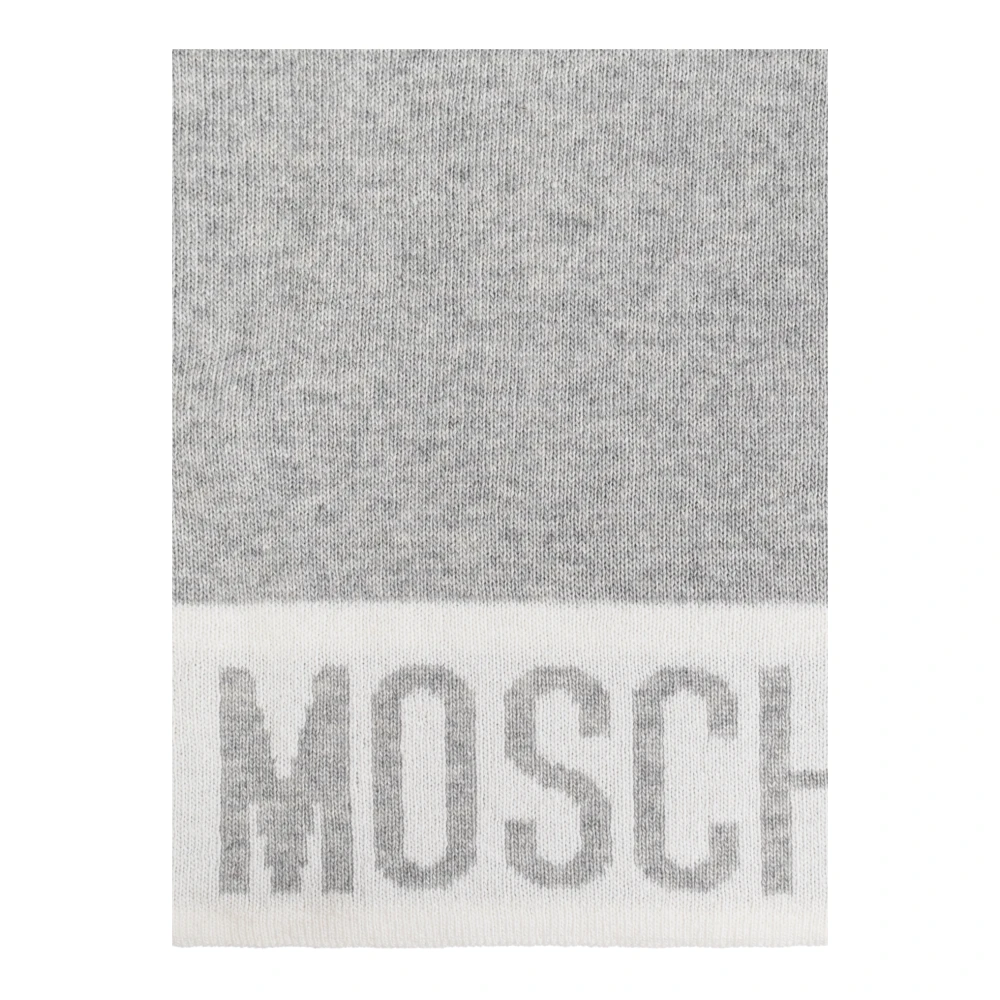 Moschino Sjaal met logo Gray Unisex