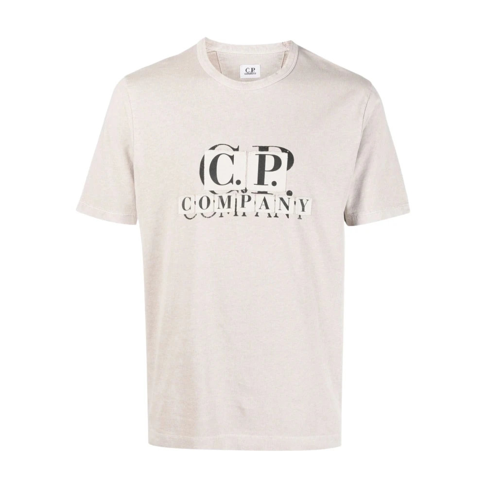 C.P. Company Patch Logo Katoenen T-Shirt Beige Heren