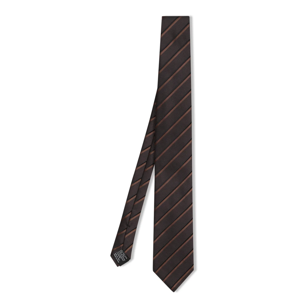 Tom Ford Elegante Regimental Zijden Stropdas Brown Heren