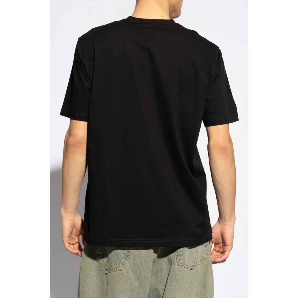 Diesel T-Must-Slits-N2 T-shirt met logo Black Heren
