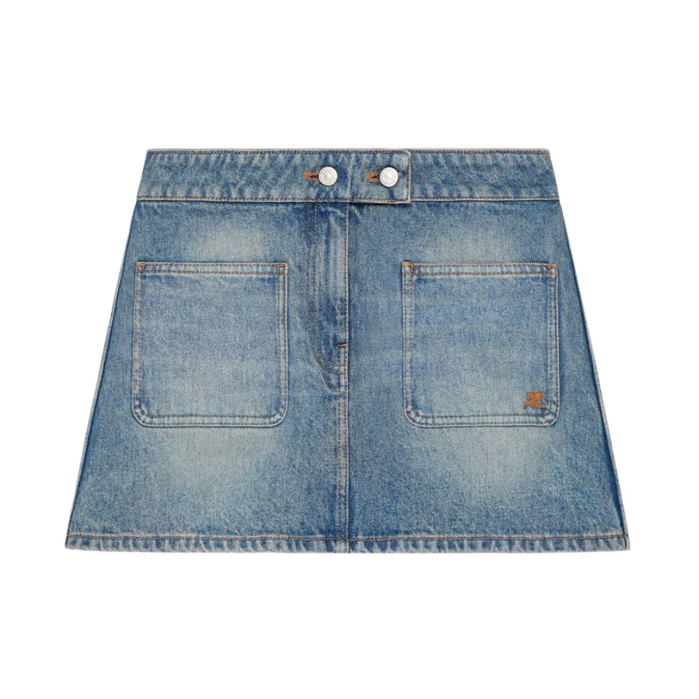Courrèges Women's Blue Denim Skirts, M, Signature Denim Mini Skirt
