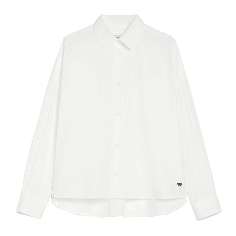 Max Mara Weekend Witte Oversized Katoenen Poplin Shirt White Dames