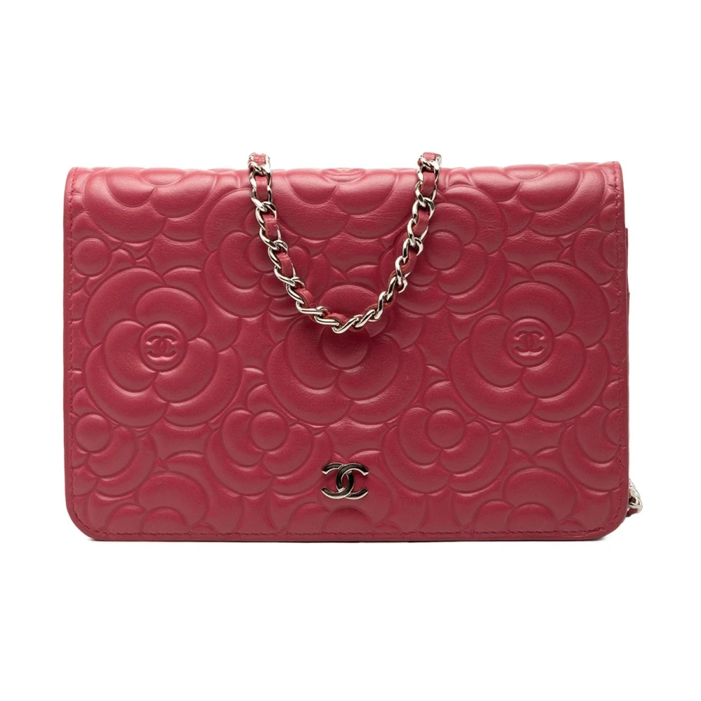 Chanel Vintage Women's Pink Pre-Owned Embossed Chain Wallet