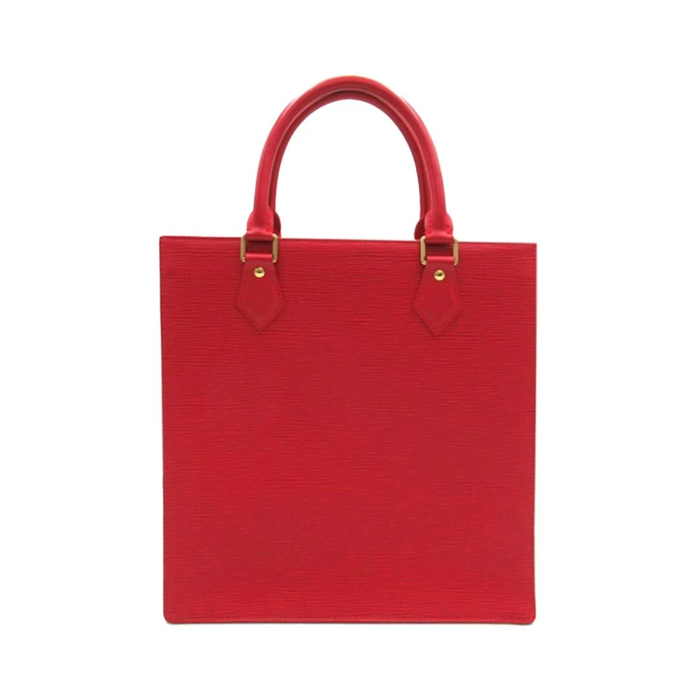 Louis Vuitton Vintage Women's Red Pre-Owned Elegant Structu Top Handle Bag For Everyday Essentials