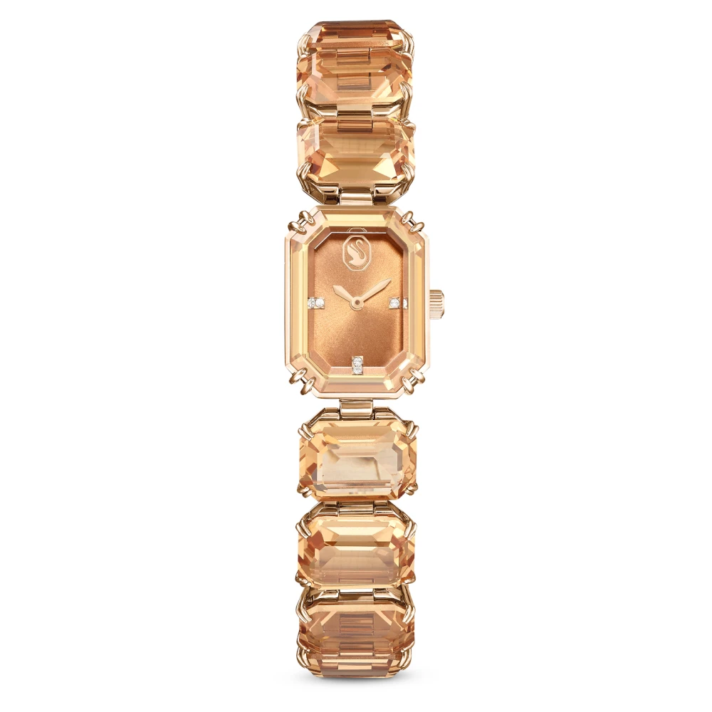 Swarovski Uhr, Armband Im Oktagon-Schliff, Champagne-Vergoldetes Finish Braun - Bild 4