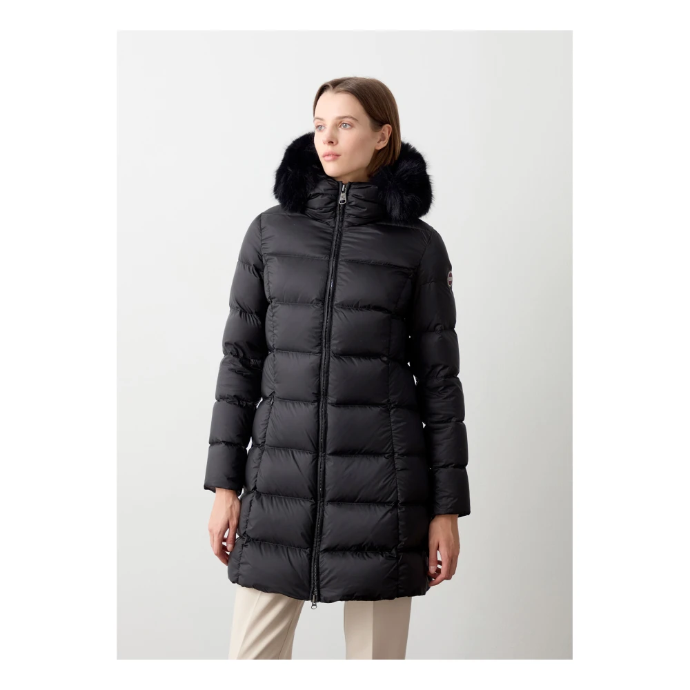 Colmar Zwarte Winterjas met Bont Capuchon Black Dames