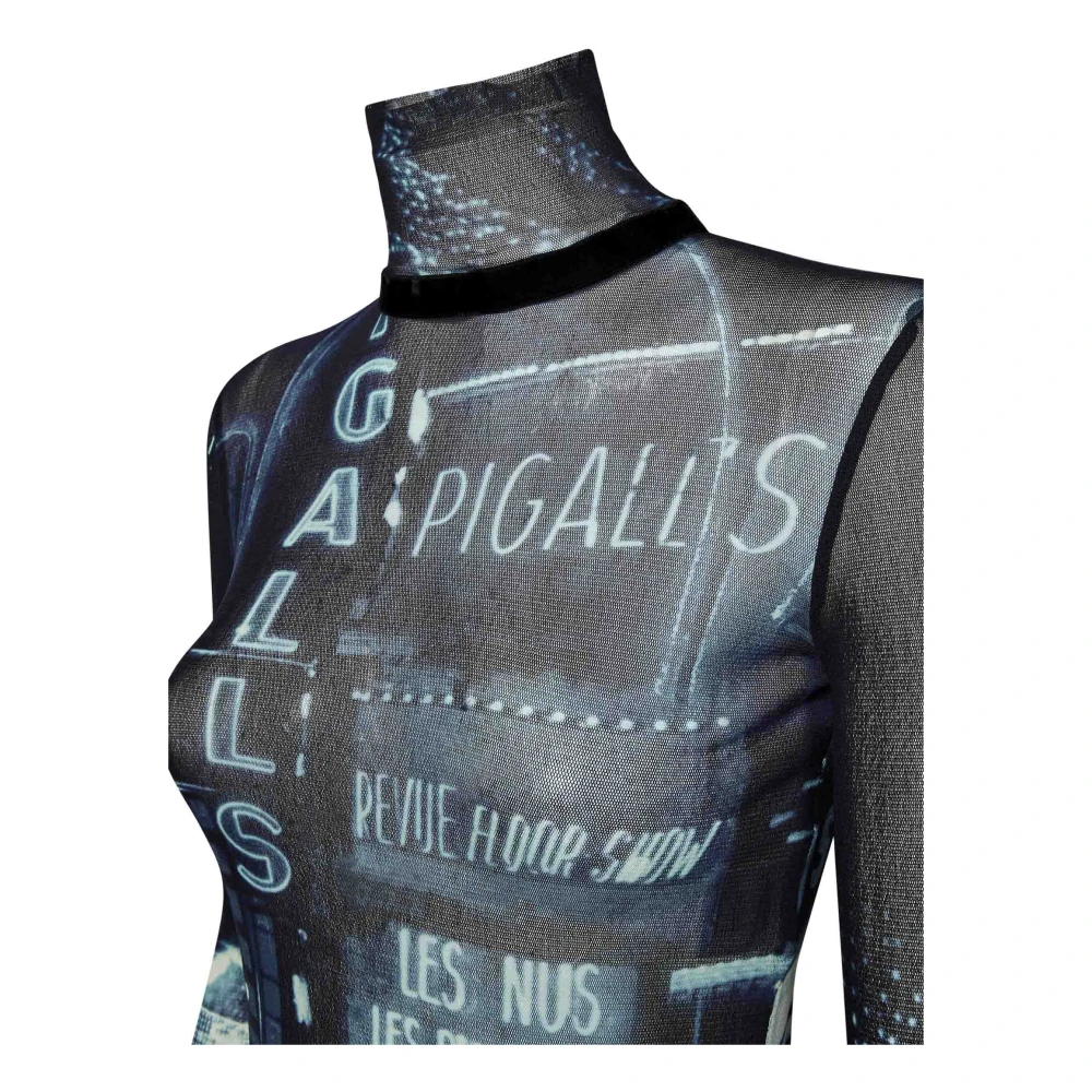 Jean Paul Gaultier Blauwe Tule Bovenkleding Elegante Chic Stijl Blue Dames