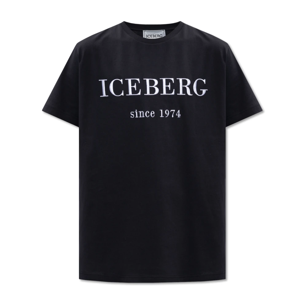 Iceberg Logo T-shirt Black Heren