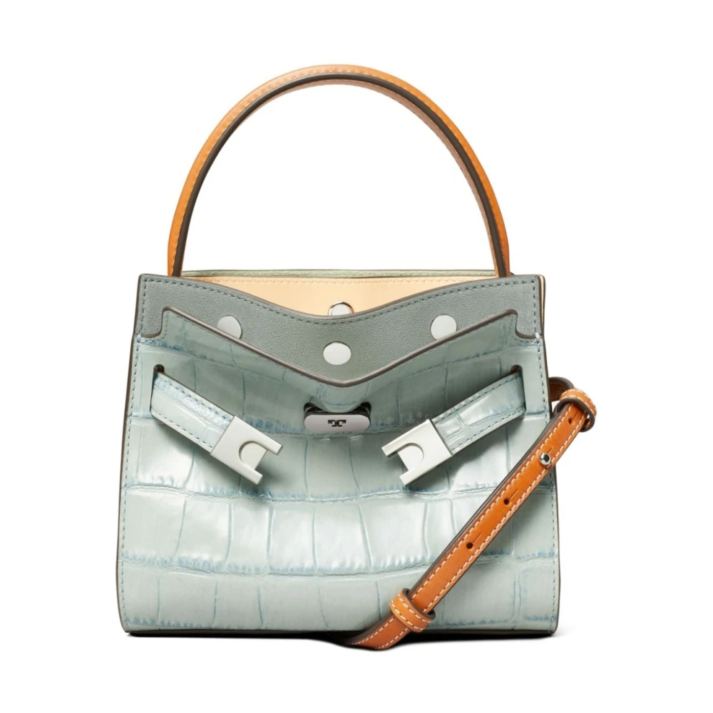 TORY BURCH Heldere Blauwe Krokodileffect Schoudertas Blue Dames