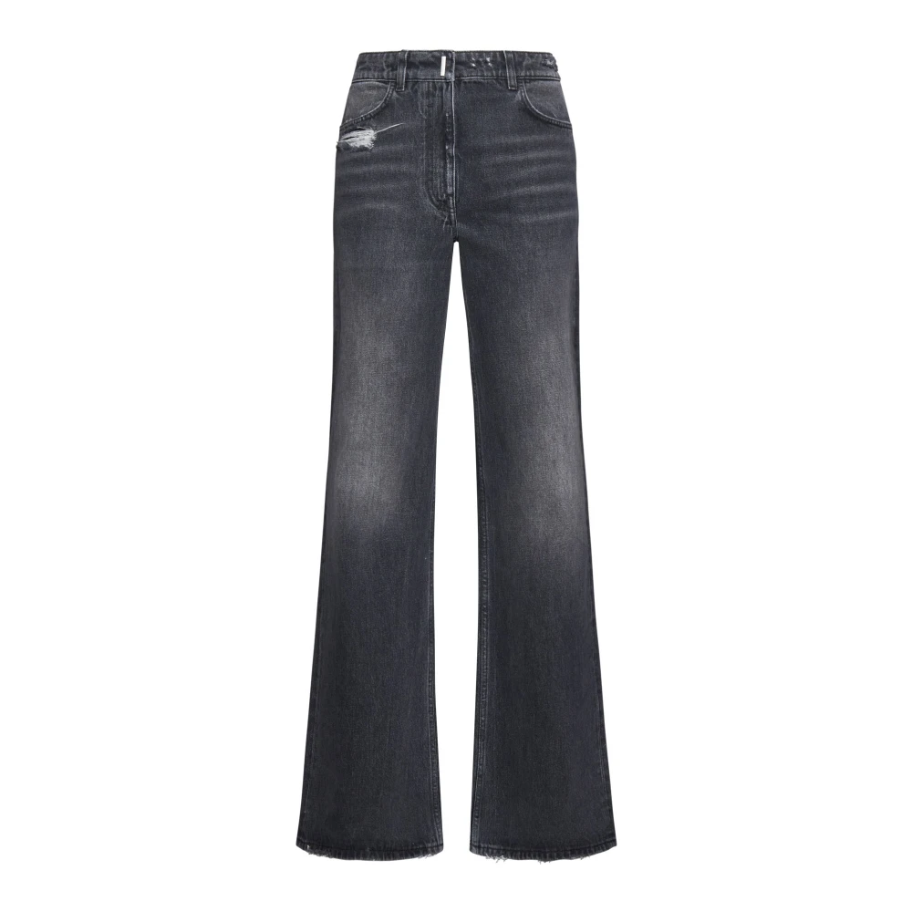 Givenchy Zwarte Jeans met Wit Blauw Detail Black Dames