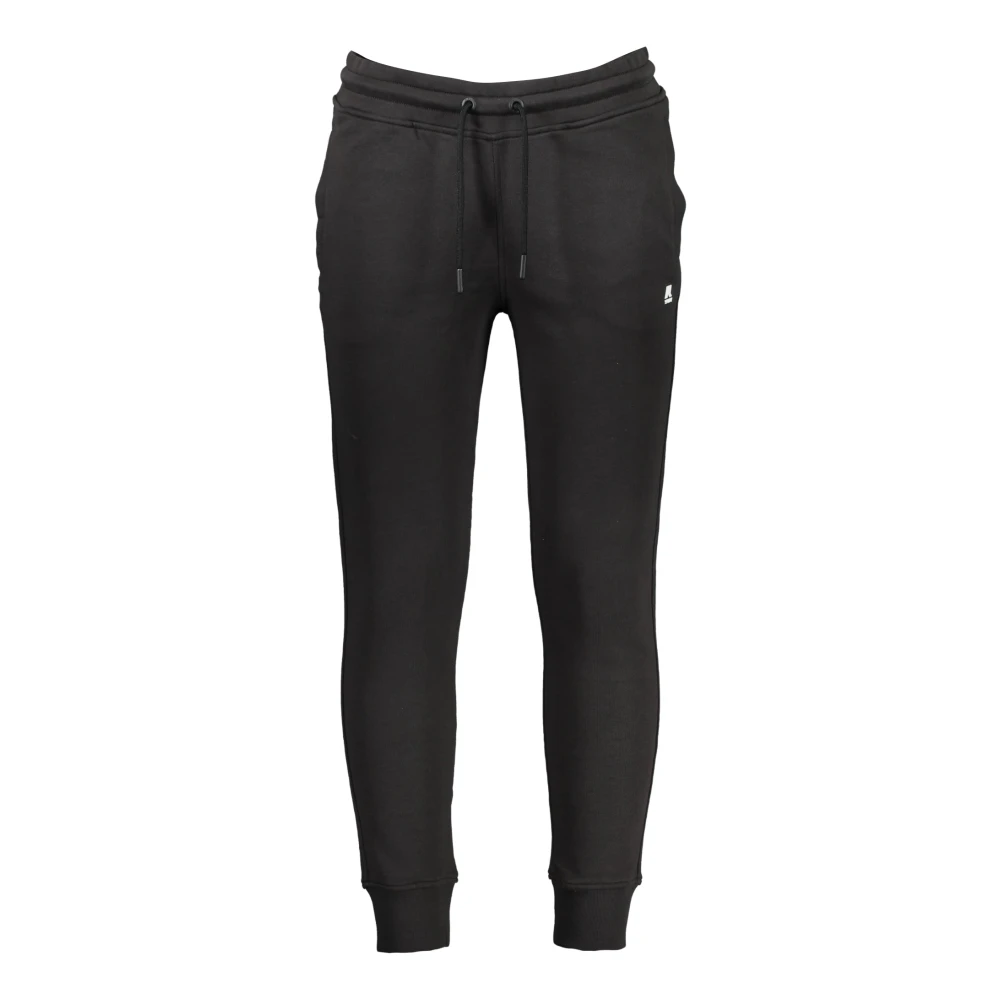 K-Way Men's Black Sporty Elastic Waistband Pants