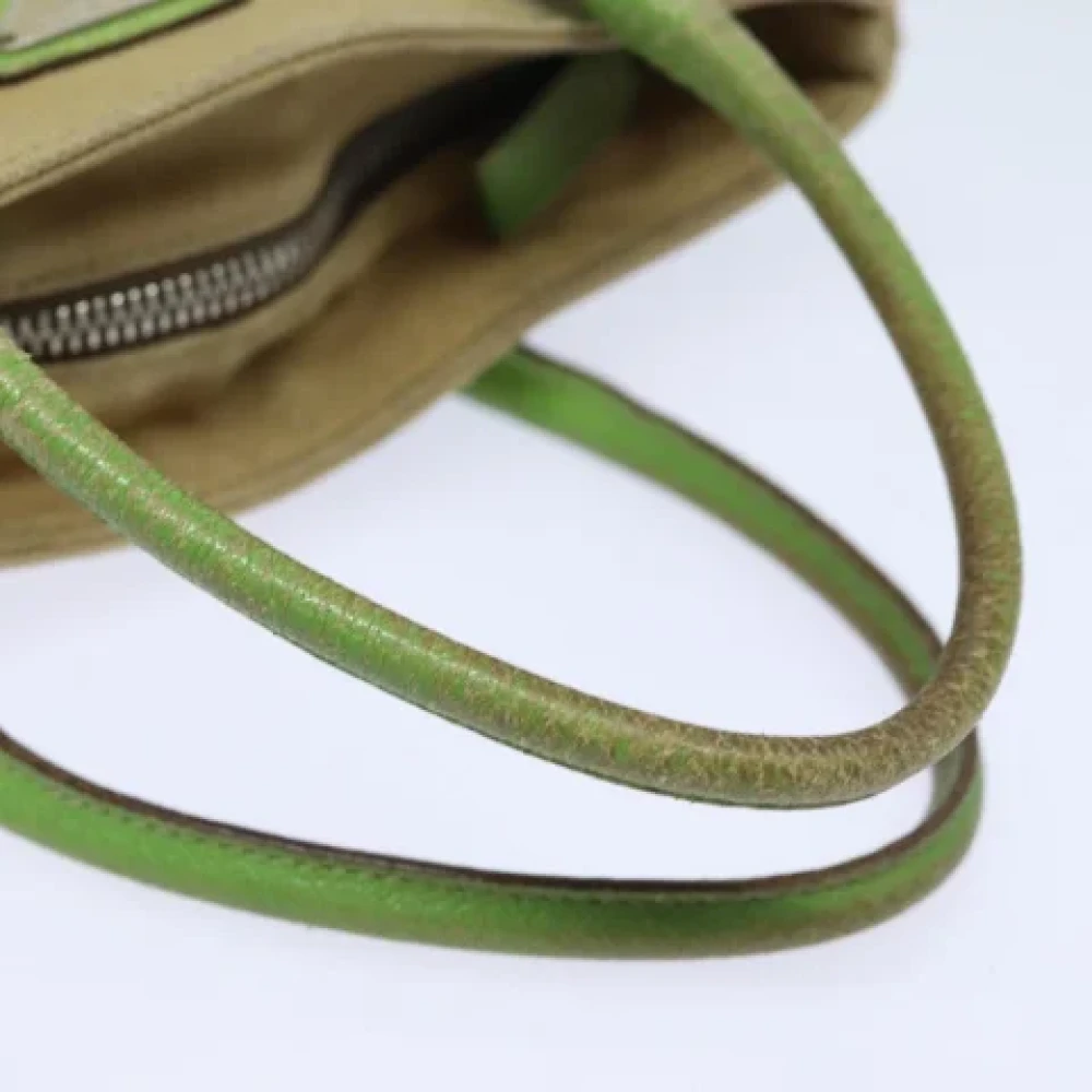 Prada Vintage Pre-owned Canvas handbags Beige Dames