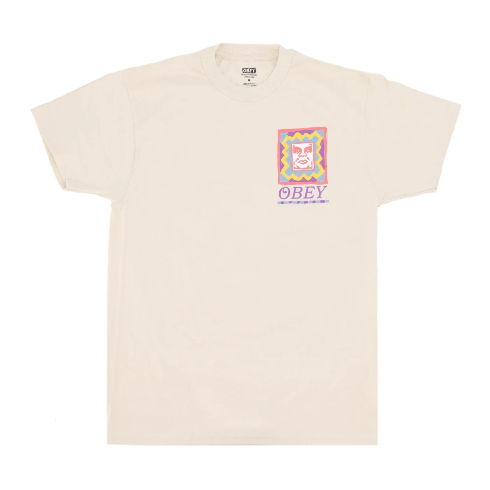 Obey Throwback Classic Tee Cream T-Shirt Beige Heren