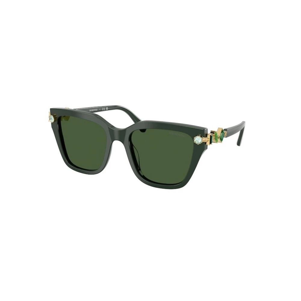 Swarovski Woman Sunglass SK6041 - Frame color: Dark Green, Lens color: Dark Green - Image 4