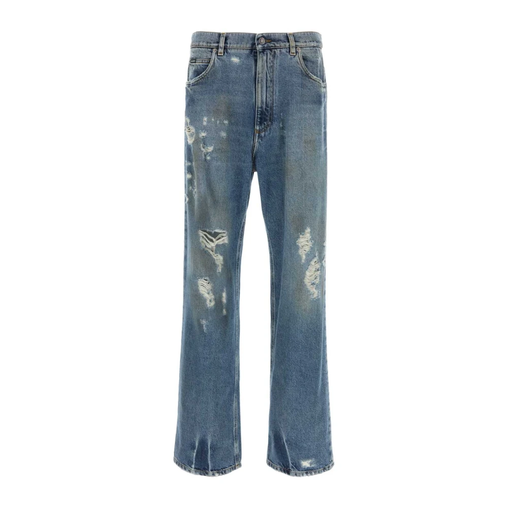 Dolce & Gabbana Wijde Denim Jeans Blue Heren