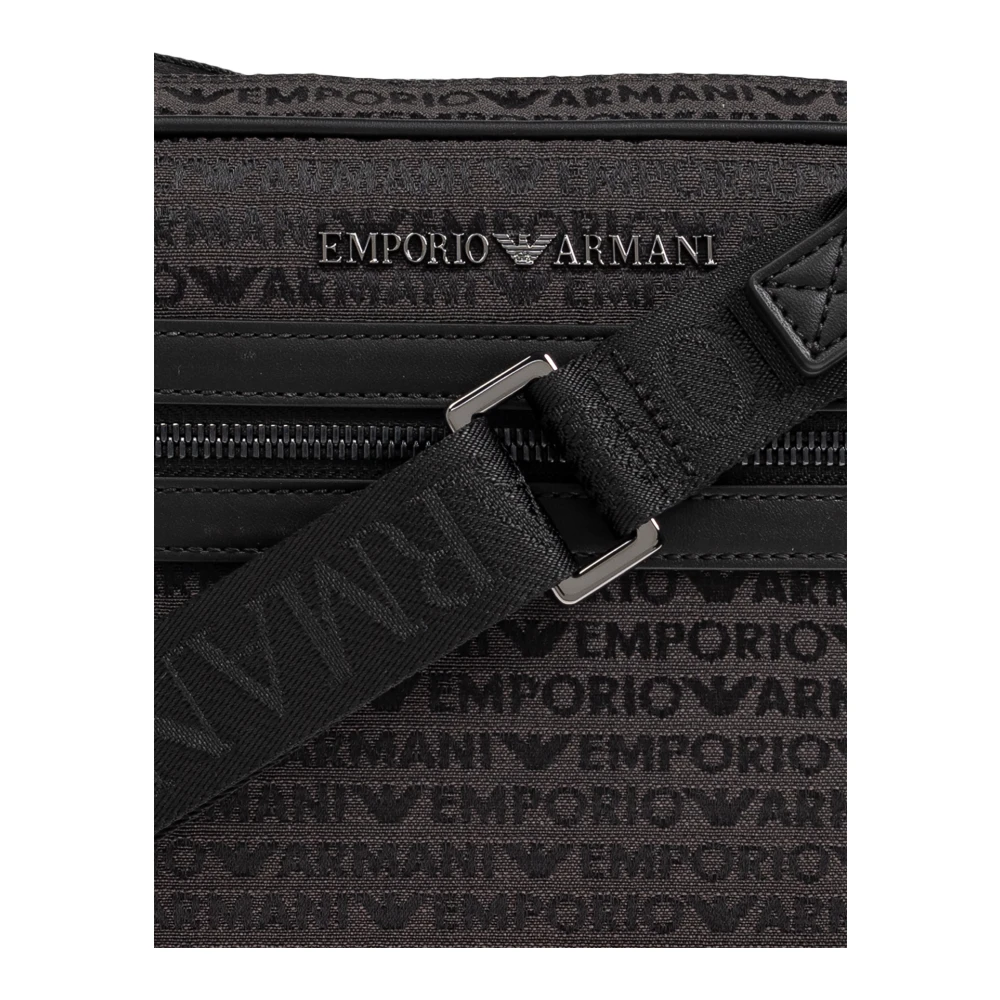 Emporio Armani Schoudertas met monogram Black Heren