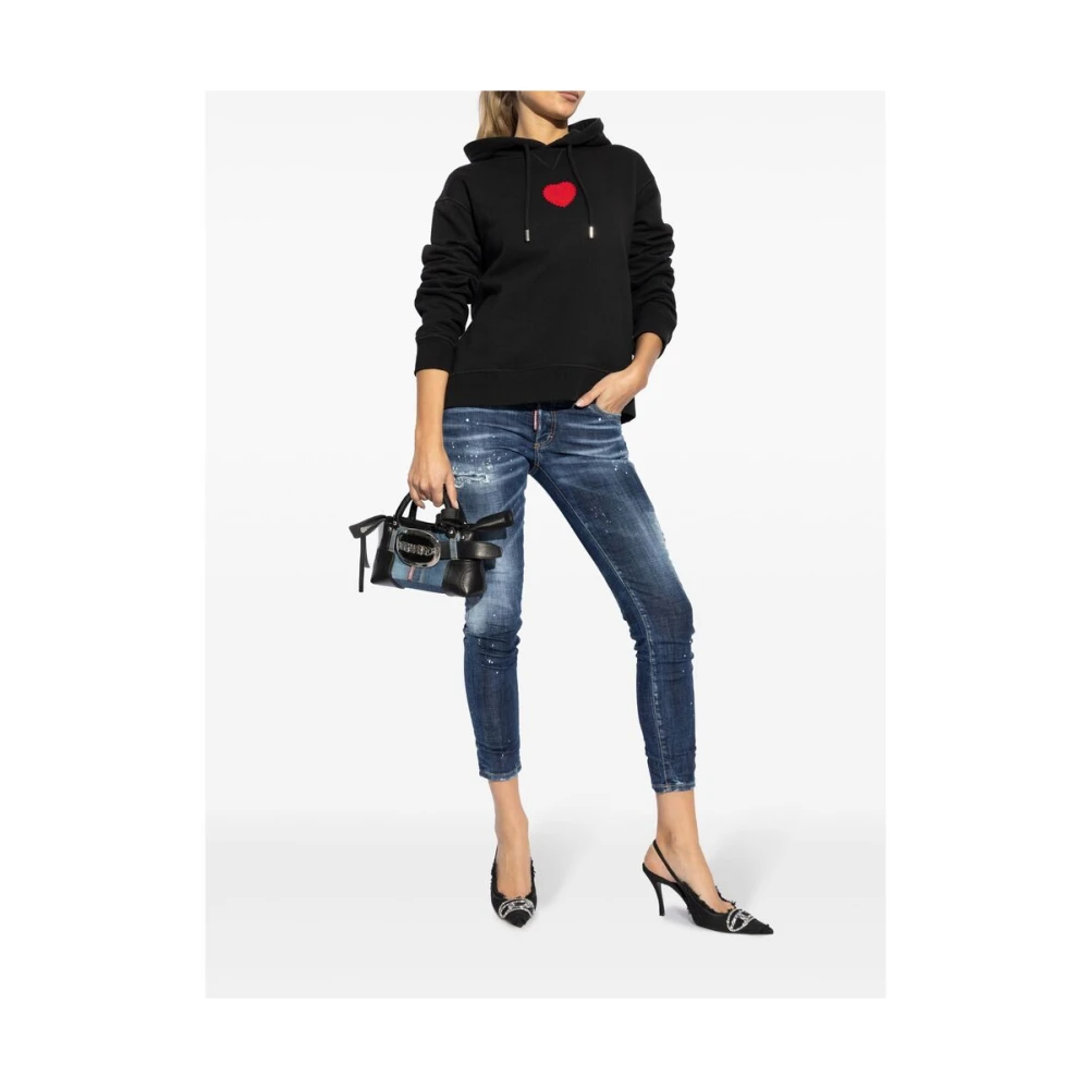 Dsquared2 Donkerblauwe Denim Cropped Jeans Blue Dames