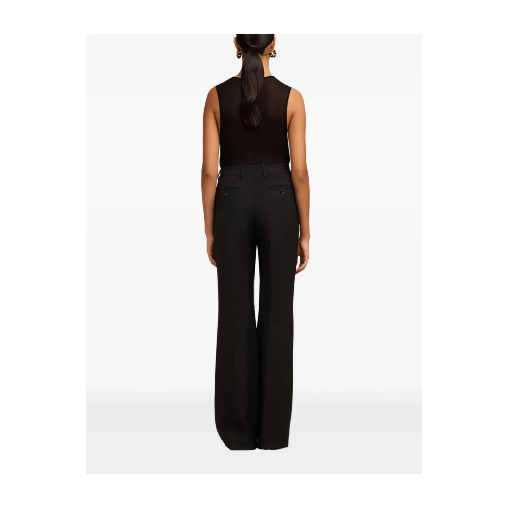 Ami Paris Zwarte Flare Fit Broek Black Dames