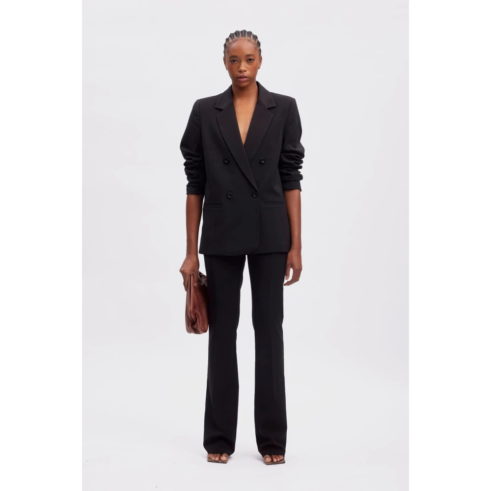 Gestuz Wijde Broek Hoge Taille Pasvorm Black Dames