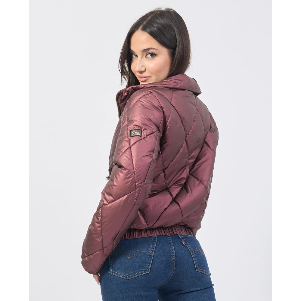 YES ZEE Bordeaux Gewatteerde Regenjas Red Dames