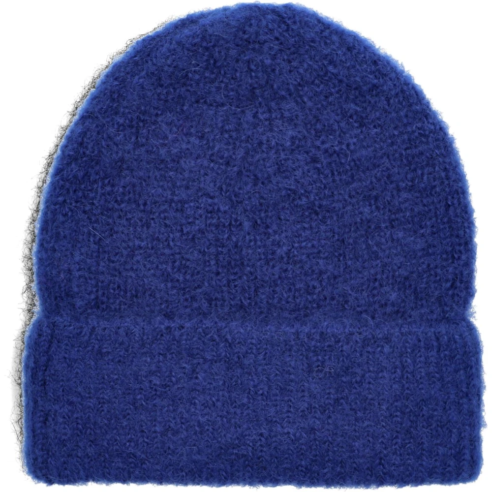 By-Bar Blauwe Logo Beanie Muts Blue Dames