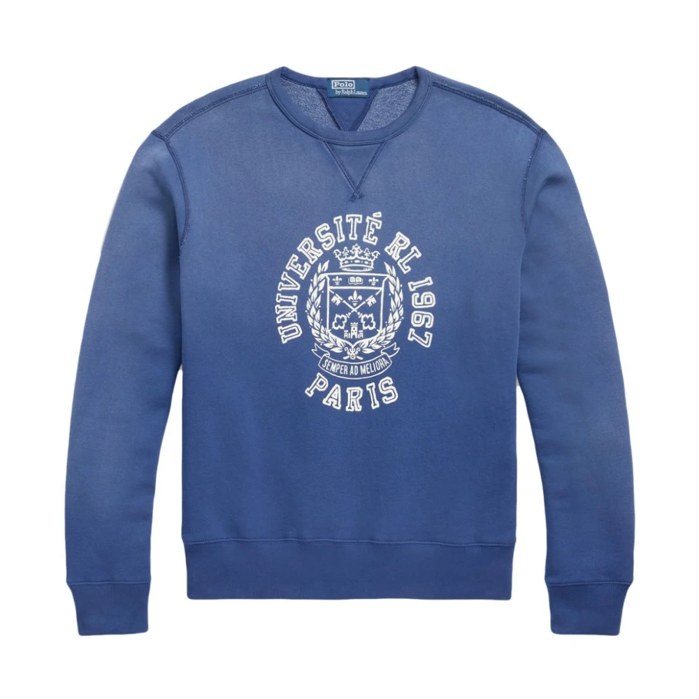 Ralph Lauren Blauwe Crest Motif Sweater Blue Heren