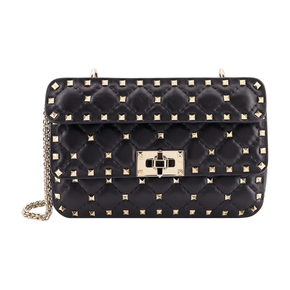 Valentino Garavani Studded Leather Shoulder Bag Black Dames