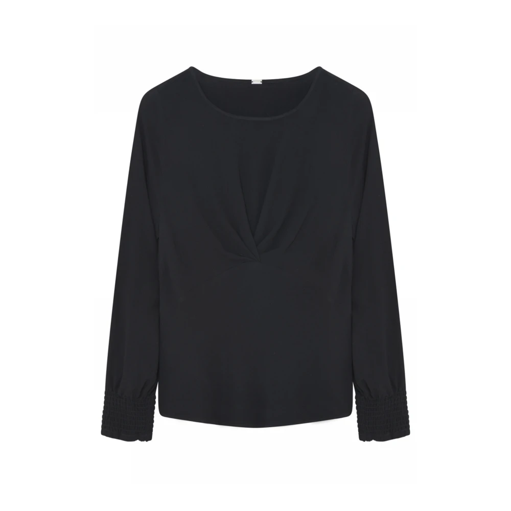 Gustav Elegant Svart Blus med Knutdetalj Black, Dam