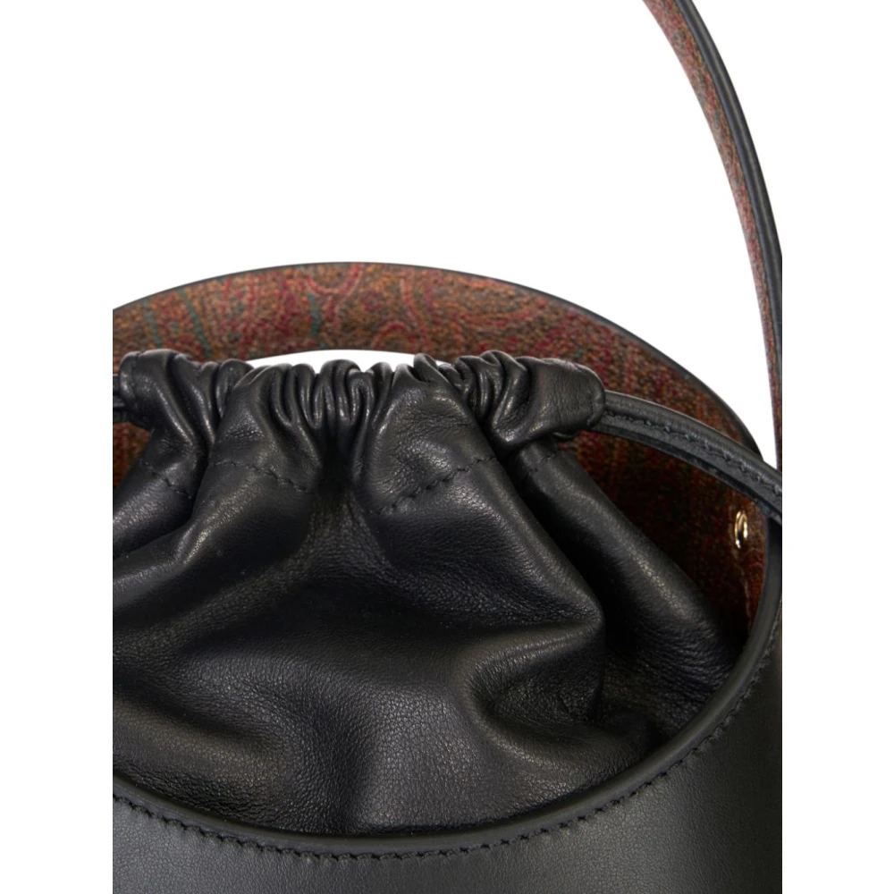 ETRO Saturno Leren Bucket Tas Black Dames