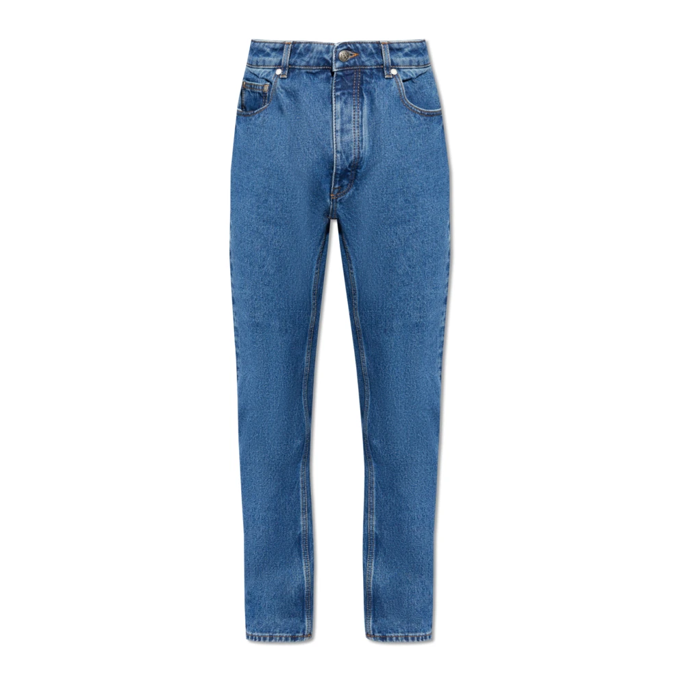 Palm Angels Men's Blue Jeans With Straight Legs