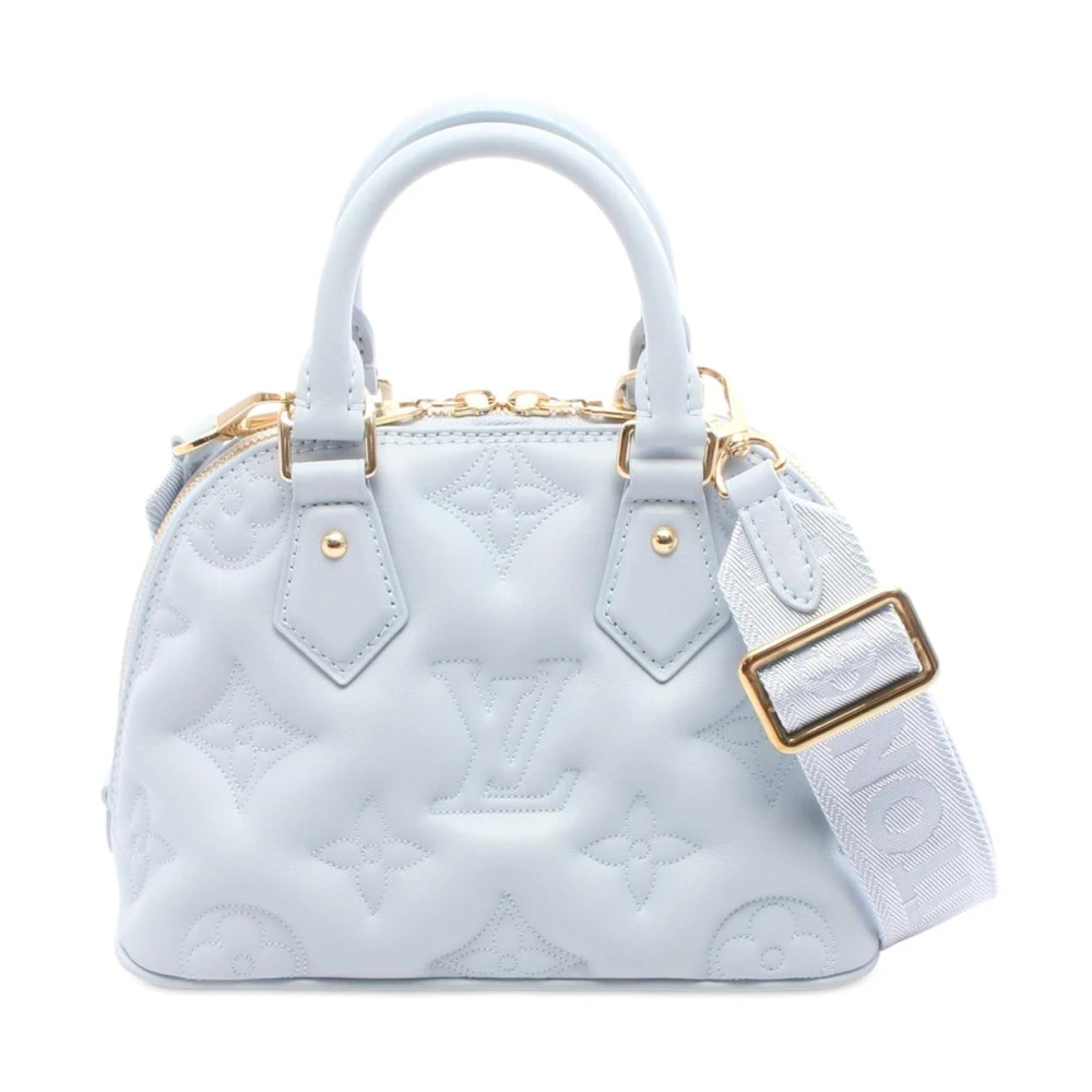 Louis Vuitton Vintage Women's Blue Pre-Owned Monogram Embossed Satchel Bag