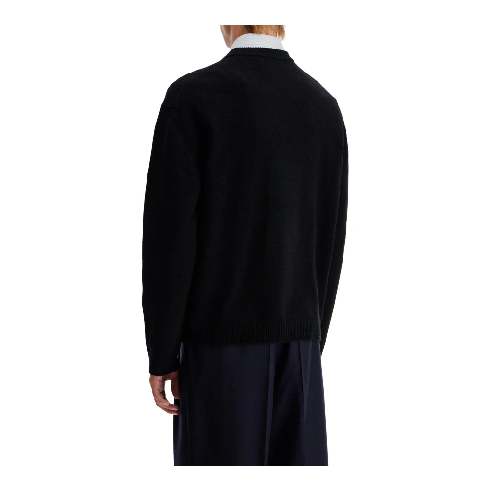 Maison Kitsuné Vossenhoofd wollen trui Black Heren