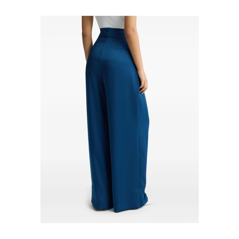 Liu Jo Saffierblauwe Box-Pleat Broek Blue Dames