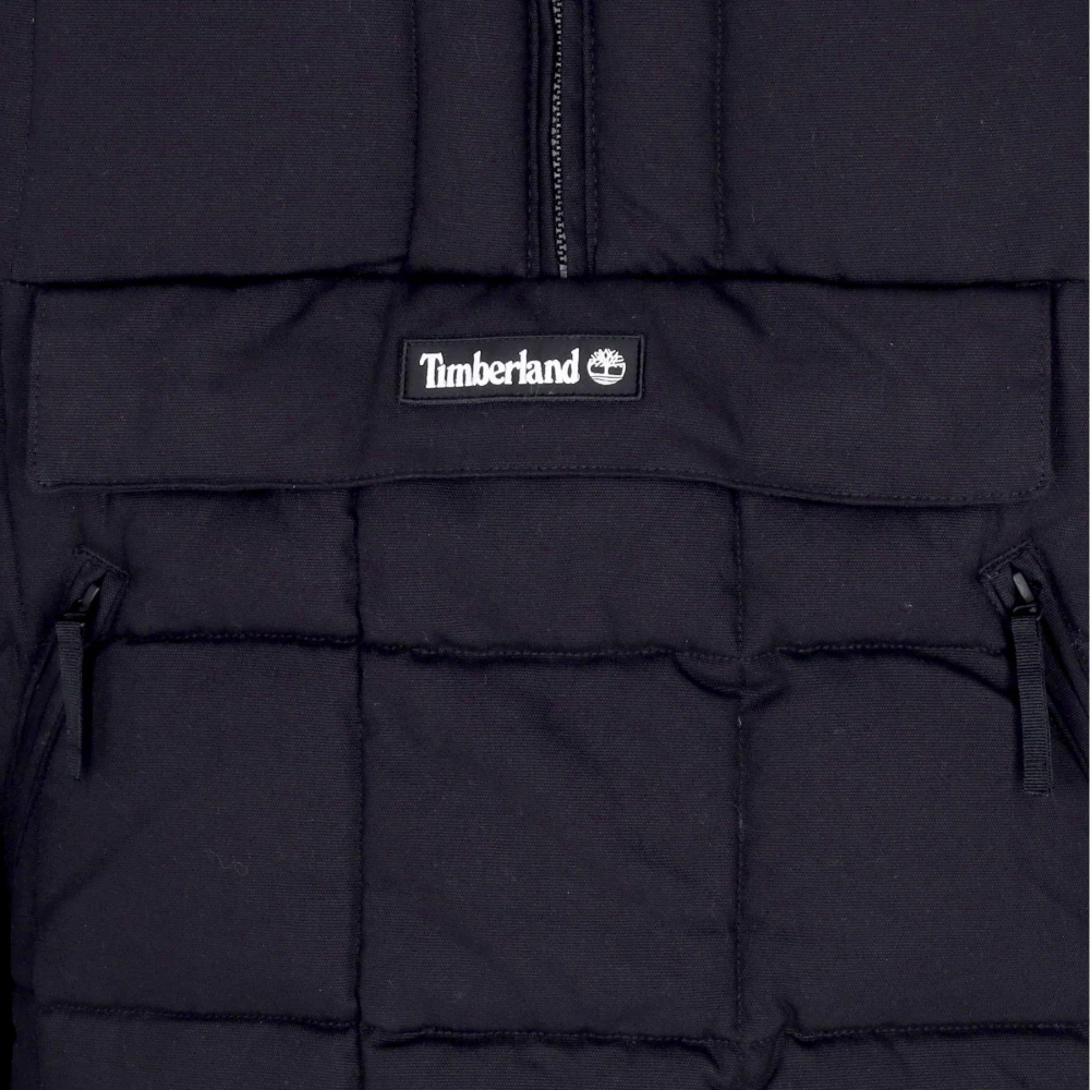 Timberland Zwarte Puffer Donsjas met Capuchon Black Heren