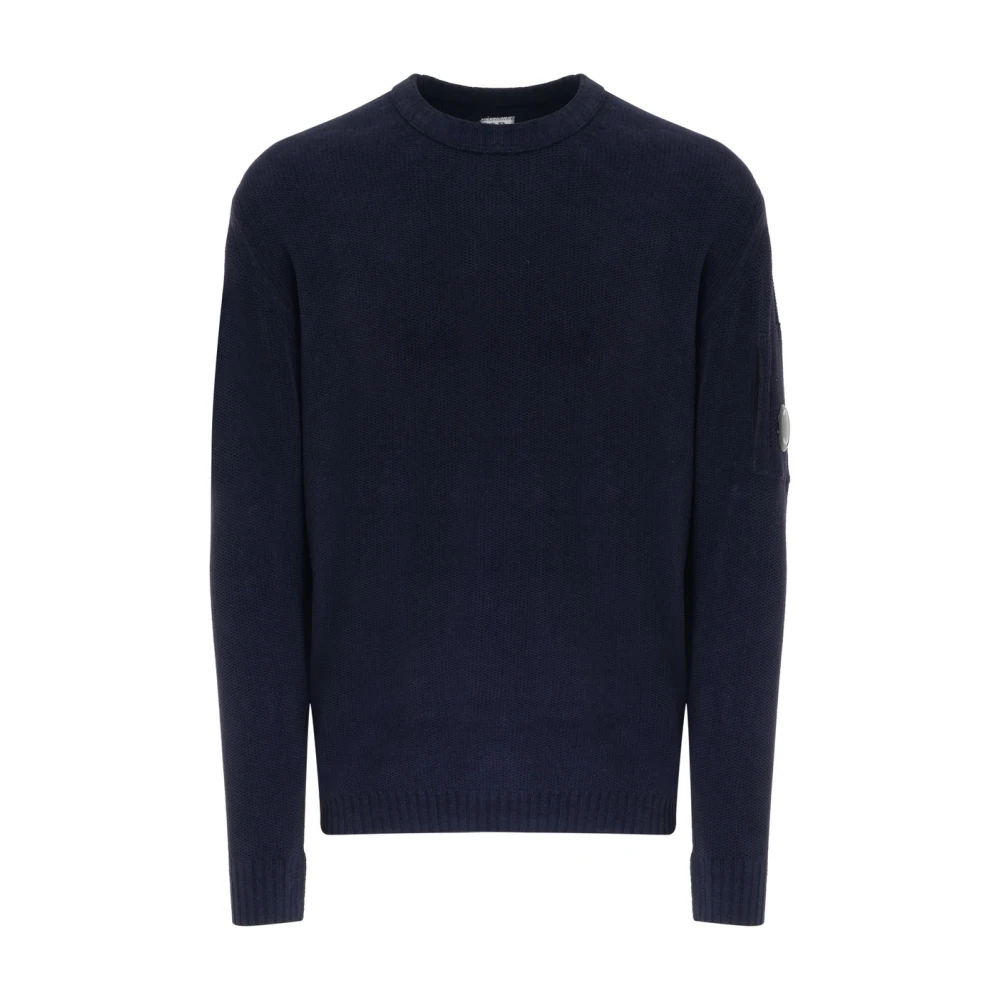 C.P. Company Chenille Crew Neck Gebreide Trui Black Heren