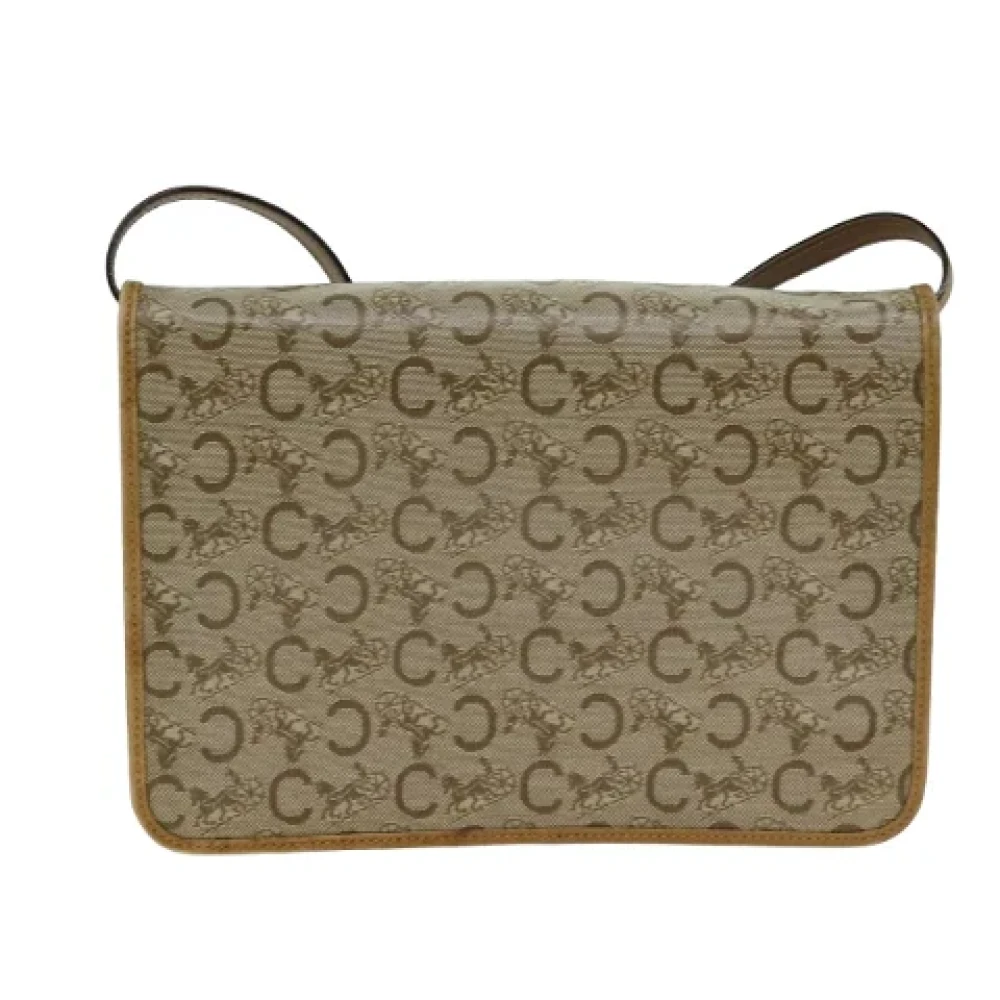 Celine Vintage Pre-owned Canvas shoulder-bags Beige Dames