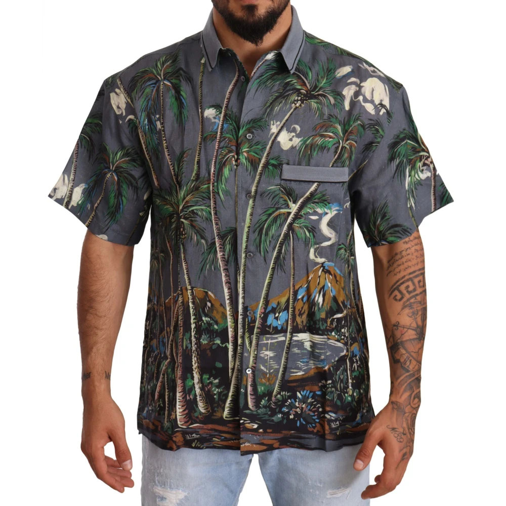 Dolce & Gabbana Men's Tropical Elegance Linen Silk Shirt