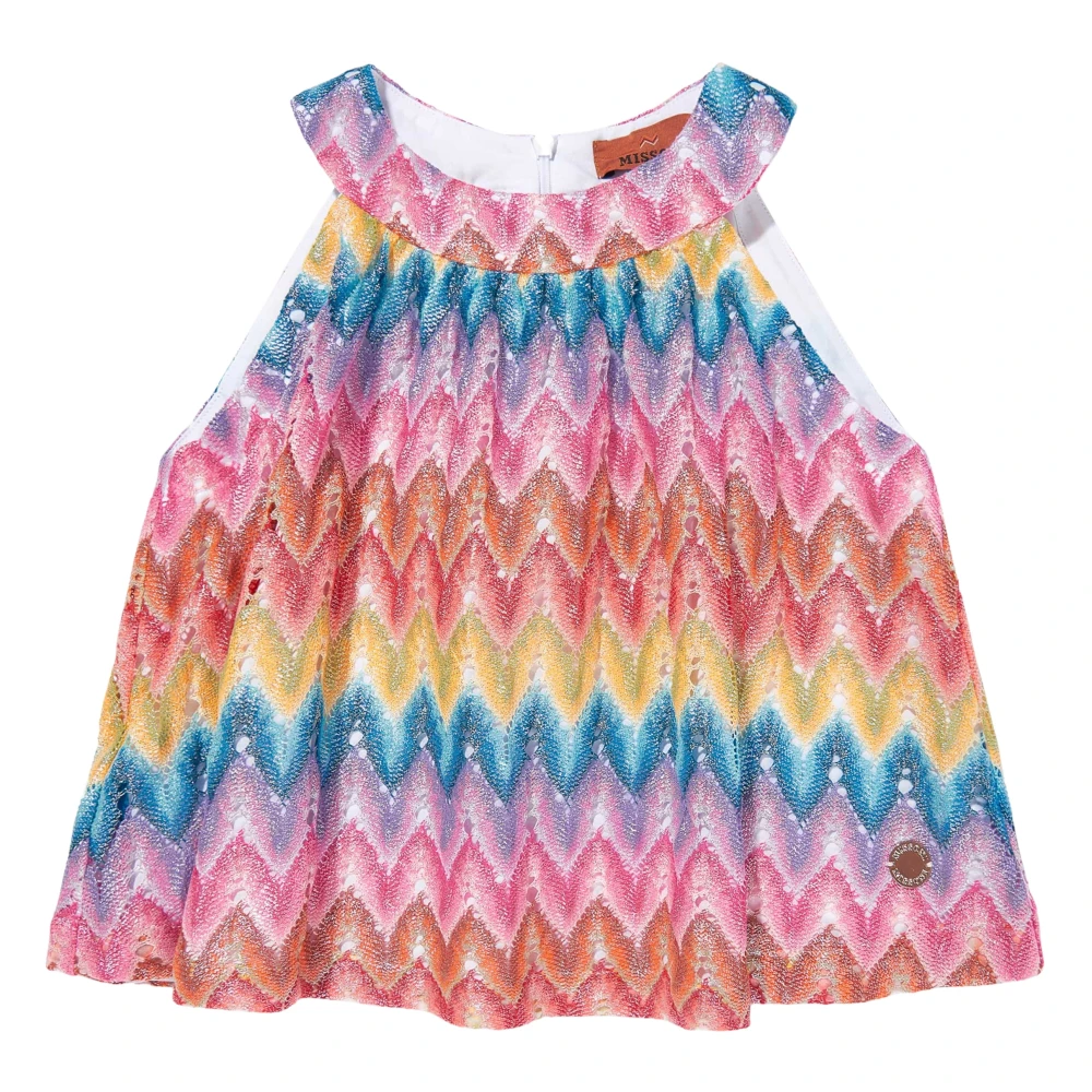 Missoni Girls Multicolor Dresses, 12 Y, Zigzag Multicolour Sleeveless Top