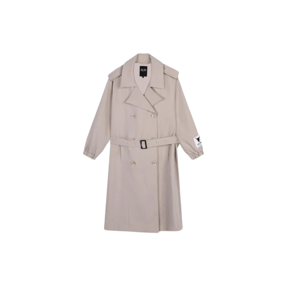 Alix The Label Elegante Trenchcoat met Modern Design Beige Dames