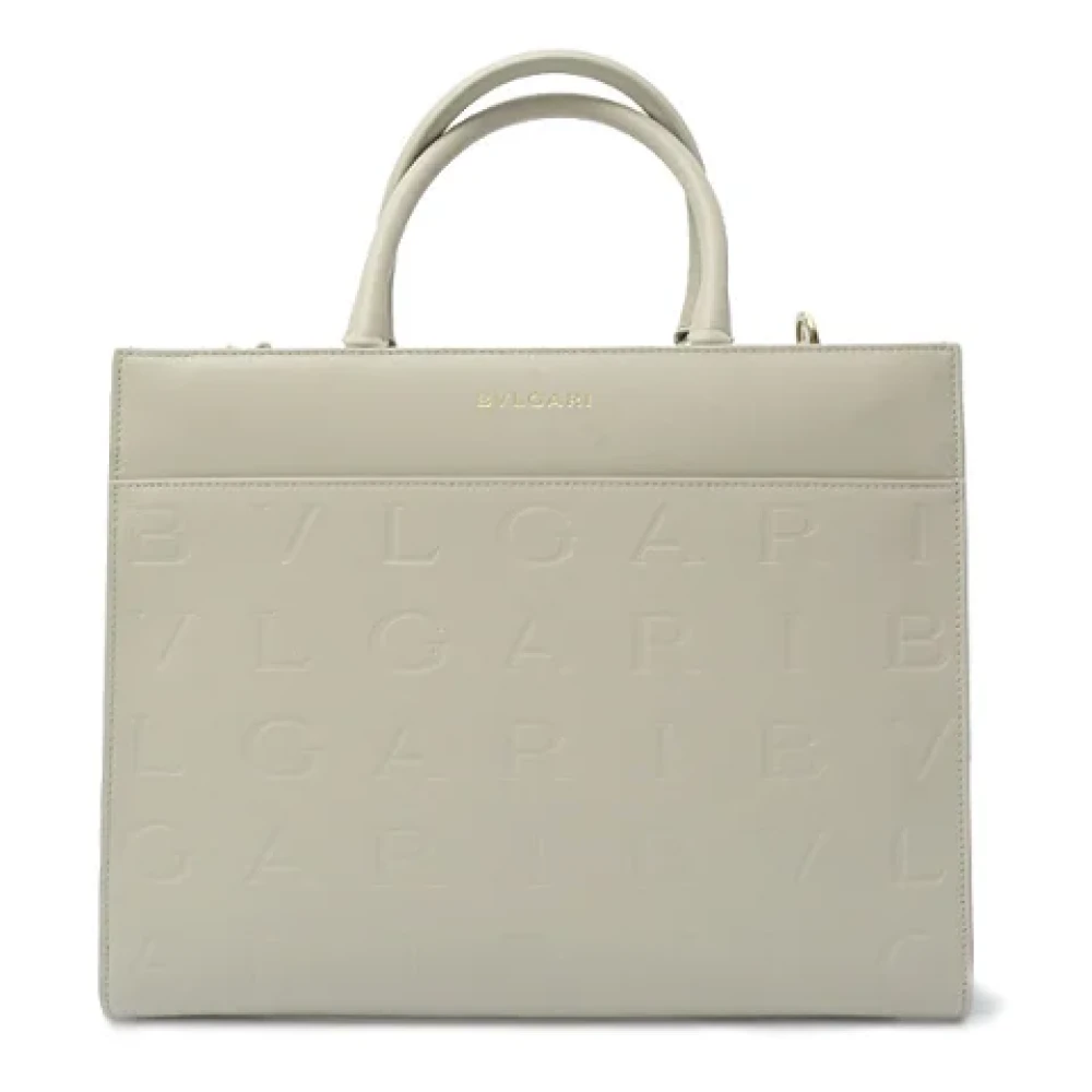 Bvlgari Vintage Pre-owned Leather handbags Gray Dames