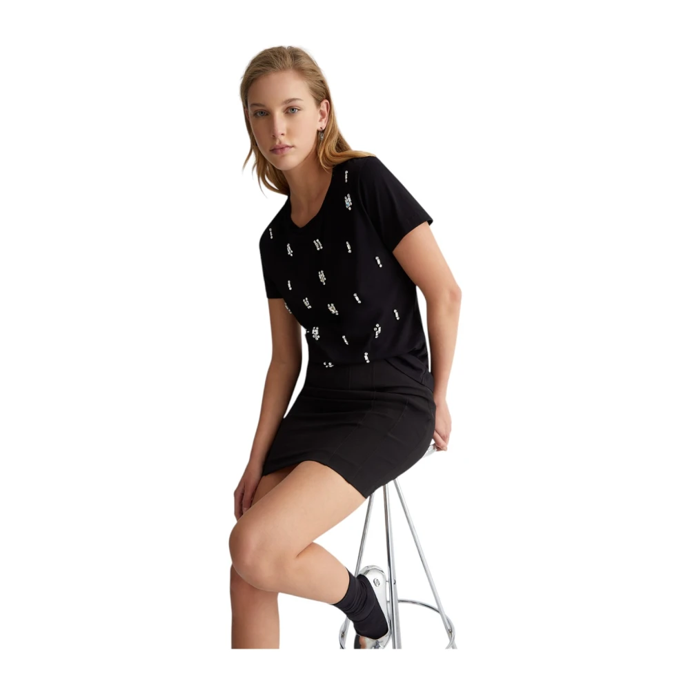 Liu Jo Casual Katoenen T-shirt Black Dames