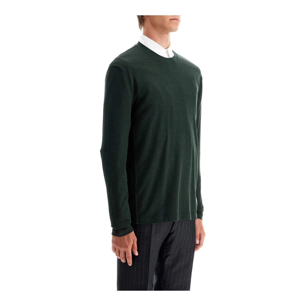 Thom Browne Gestreept wollen jersey T-shirt voor heren Green Heren