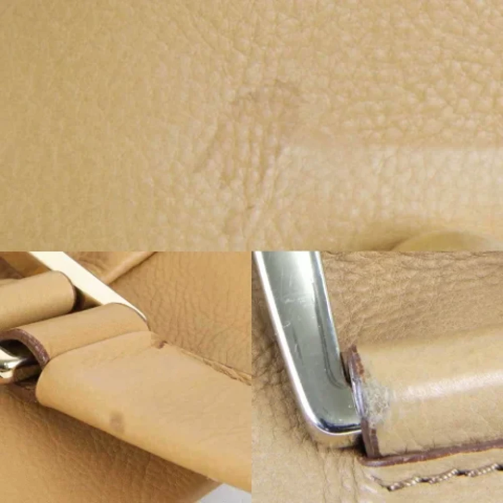 Celine Vintage Pre-owned Leather shoulder-bags Beige Dames