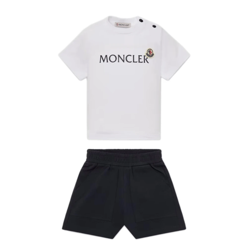 Moncler Barn Vit Jersey T-shirt Shorts Set White, Unisex